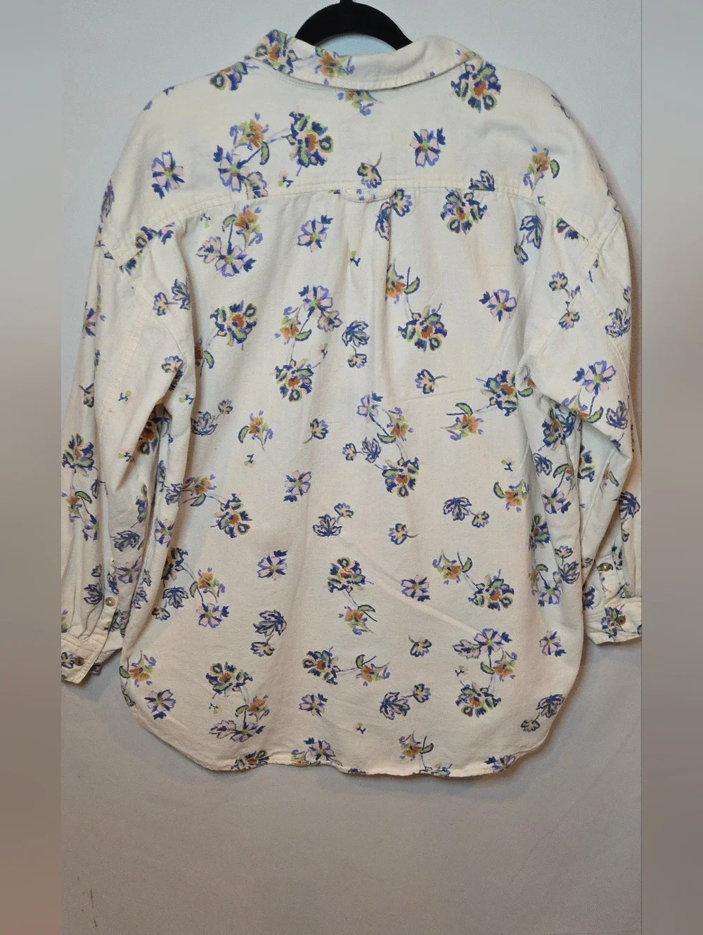 Anthropologie Pilcro Floral Oxford Tunic Button Up Cotton Linen Women's Large - Picture 6 of 6